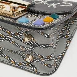 Pre Owned Furla Multicolor Studs Leather Metropolis Crossbody Bag