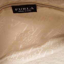 Pre Owned Furla Beige Croc Embossed Leather Practica Tote 