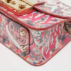 Pre Owned Furla Multicolor Graffiti Leather Mini Metropolis Chain Crossbody Bag