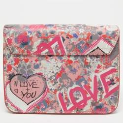 Pre Owned Furla Multicolor Graffiti Leather Mini Metropolis Chain Crossbody Bag