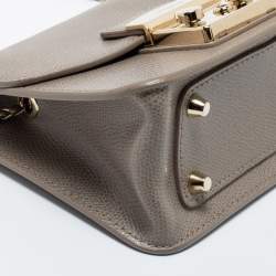 Pre Owned Furla Beige Leather Mini Metropolis Crossbody Bag