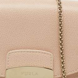 Furla Blush Pink Leather Mini Metropolis Crossbody Bag