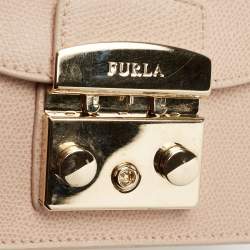 Furla Blush Pink Leather Mini Metropolis Crossbody Bag