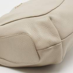 Pre Owned Furla Taupe Leather Crossbody Bag