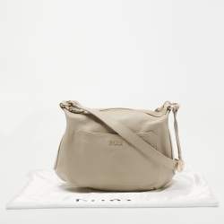 Pre Owned Furla Taupe Leather Crossbody Bag