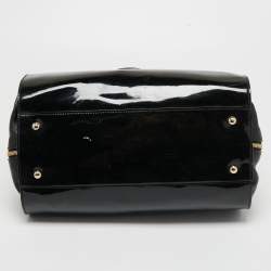 Pre Owned Furla Black Patent Leather Zip Satchel