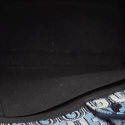 Pre Owned Furla Blue Printed Jacquard Small Opportunity Tote 