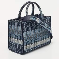 Pre Owned Furla Blue Printed Jacquard Small Opportunity Tote 