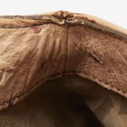 Pre Owned Furla Beige Ostrich Zip Detail Satchel