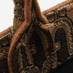 Pre Owned Furla Brown Jacquard Fabric Small Opportunity Tote