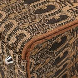 Pre Owned Furla Brown Jacquard Fabric Small Opportunity Tote