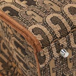 Pre Owned Furla Brown Jacquard Fabric Small Opportunity Tote