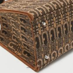 Pre Owned Furla Brown Jacquard Fabric Small Opportunity Tote