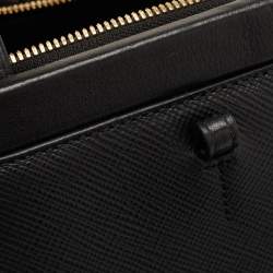 Pre Owned Furla Black Leather Top Zip Tote