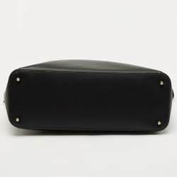 Pre Owned Furla Black Leather Top Zip Tote