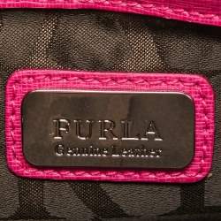 Pre Owned Furla Pink Leather Mini Metropolis Chain Crossbody Bag