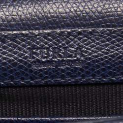 Pre Owned Furla Indigo Leather Mini Metropolis Crossbody Bag