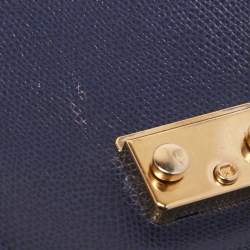 Pre Owned Furla Indigo Leather Mini Metropolis Crossbody Bag