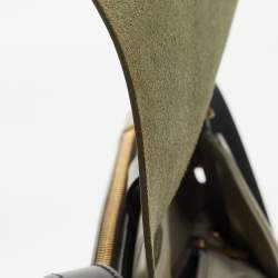 Pre Owned Furla Tri Color Leather and Suede Flair Flap Messenger Bag