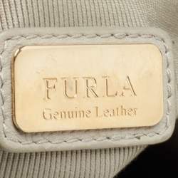 Pre Owned Furla Tri Color Leather and Suede Flair Flap Messenger Bag