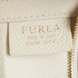 Pre Owned Furla Off White Leather Cut Out Capriccio Tote