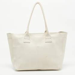 Pre Owned Furla Off White Leather Cut Out Capriccio Tote