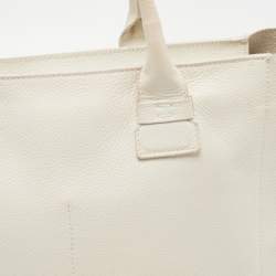 Pre Owned Furla Off White Leather Cut Out Capriccio Tote
