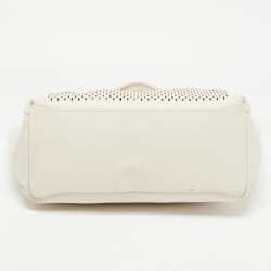 Pre Owned Furla Off White Leather Cut Out Capriccio Tote