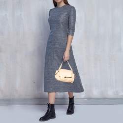 Pre Owned Furla Peach Leather Flap Bag