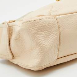 Pre Owned Furla Peach Leather Flap Bag