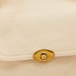 Pre Owned Furla Peach Leather Flap Bag