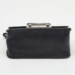 Furla Black Leather Mini Metropolis Chain Crossbody Bag