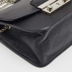 Furla Black Leather Mini Metropolis Chain Crossbody Bag
