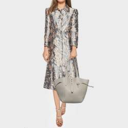 Furla Grey Leather Net M Tote