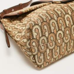 Furla Beige/Brown Signature Jacquard Canvas and Leather Charlie Shoulder Bag