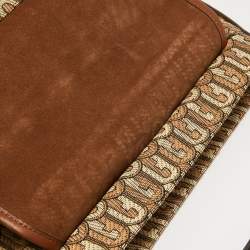 Furla Beige/Brown Signature Jacquard Canvas and Leather Charlie Shoulder Bag