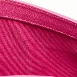 Pre Owned Furla Pink Leather and Shearling Effect Mini Metropolis Chain Crossbody Bag