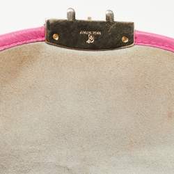 Pre Owned Furla Pink Leather and Shearling Effect Mini Metropolis Chain Crossbody Bag