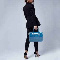 Pre Owned Furla Teal Rubber Candy Satchel