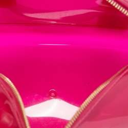 Pre Owned Furla Magenta Rubber Small Candy Satchel