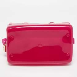 Pre Owned Furla Magenta Rubber Small Candy Satchel
