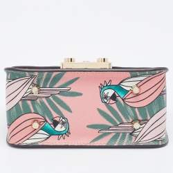 Pre Owned Furla Multicolour Printed Leather Mini Metropolis Crossbody Bag