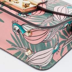 Pre Owned Furla Multicolour Printed Leather Mini Metropolis Crossbody Bag