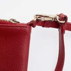 Pre Owned Furla Red Leather Zip Crossbody Bag