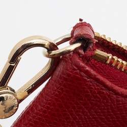 Pre Owned Furla Red Leather Zip Crossbody Bag