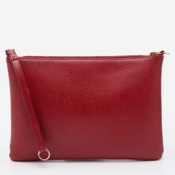 Pre Owned Furla Red Leather Zip Crossbody Bag