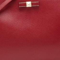 Pre Owned Furla Red Leather Zip Crossbody Bag