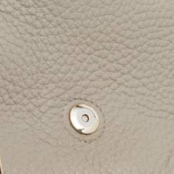 Pre Owned Furla Grey Leather Flap Crossbody Bag