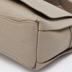 Pre Owned Furla Grey Leather Flap Crossbody Bag