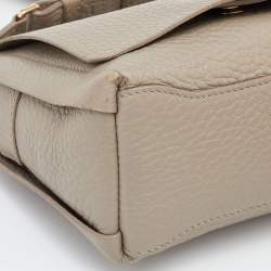 Pre Owned Furla Grey Leather Flap Crossbody Bag